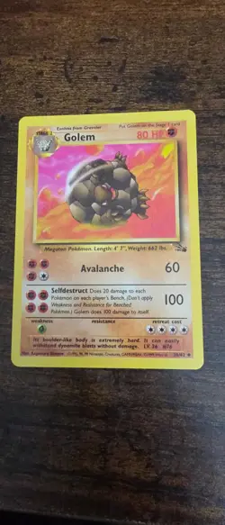 Golem 36/62 Uncommon Fossil Pokemon Lightly Played - Image 1