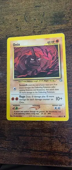 Onix 69/111 Common Neo Genesis Pokemon Moderately Played - Image 1