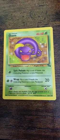 Ekans 46/62 Common Fossil Pokemon Lightly Played - Image 1