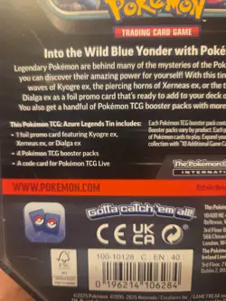 POKEMON TCG: AZURE LEGENDS TIN Lot of 3 Xerneas Kyogre Dialga - Image 5