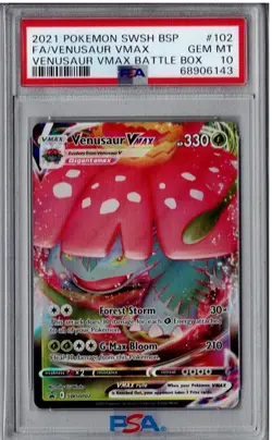 2021 POKEMON SWSH BLACK STAR PROMO #102 FULL ART/VENUSAUR VMAX PSA 10 - Image 1
