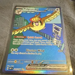 Pokemon Pidgeot ex 225/197 SV03 Obsidian Flames Full Art Holo English 2023 - Image 3