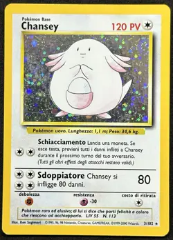 POKEMON~CHANSEY~3/102~HOLO~SET BASE~ITA~PR - Image 1