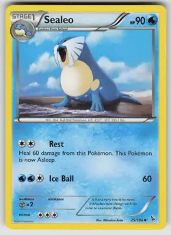 Sealeo 25/106 Uncommon Flashfire Pokemon Heavily Played - Image 1