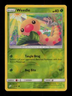 REVERSE HOLO WEEDLE COMMON 2/181 MP POKEMON - Image 1