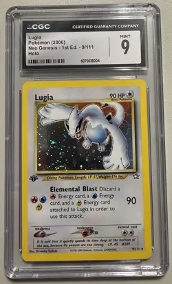 2000 LUGIA NEO GENESIS HOLO 1ST EDITION #9 CGC 9 MINT POKEMON - PARTIAL SWIRL - Image 3