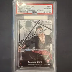 2023 ONE PIECE PREMIUM CARD COLLECTION 25TH EDITION #001 RORONOA ZORO PSA 10 - Image 1