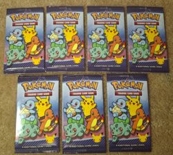 LOT OF 7, 2021 POKEMON TCG 25TH ANNIVERSARY McDONALD'S 4 CARD PACKS - Image 1