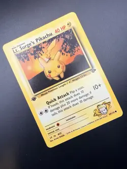 Lt. Surge's Pikachu⚡• 1st Edition Gym Challenge 84/132 Pokemon Card - Image 3
