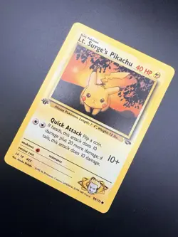 Lt. Surge's Pikachu⚡• 1st Edition Gym Challenge 84/132 Pokemon Card - Image 4