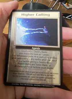 HIGHER CALLING 1998 BABYLON 5 CCG COLLECTORS CARD NEAR MINT UNPLAYED PRECEDENCE - Image 1