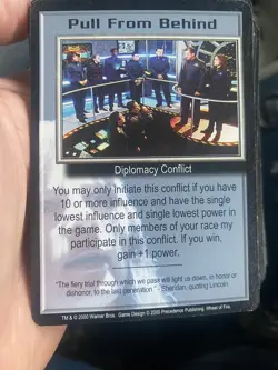 PULL FROM BEHIND WHEEL OF FIRE 2000 BABYLON 5 CCG COLLECTORS CARD NEAR MINT - Image 1