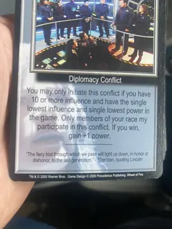 PULL FROM BEHIND WHEEL OF FIRE 2000 BABYLON 5 CCG COLLECTORS CARD NEAR MINT - Image 2
