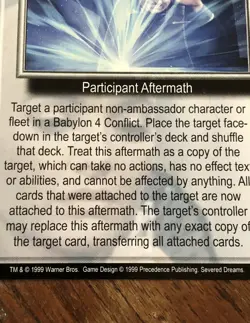 UNSTUCK IN TIME SEVERED DREAMS BABYLON 5 CCG RARE CARD NEAR MINT NEVER PLAYED - Image 4