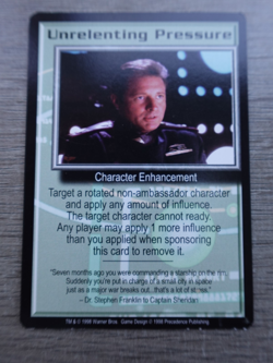 Babylon 5 CCG THE SHADOWS 1998 Promo UNRELENTING PRESSURE- UNPLAYED CARD - Image 1
