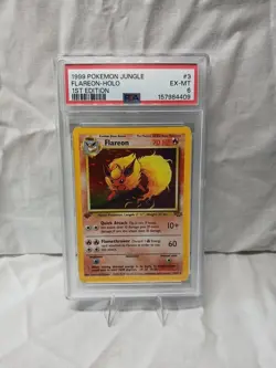 1999 Pokemon Jungle Flareon-Holo 1st Edition #3 Ex-Mt PSA 6 Vintage Rare Card!!! - Image 1