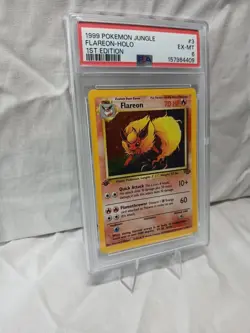 1999 Pokemon Jungle Flareon-Holo 1st Edition #3 Ex-Mt PSA 6 Vintage Rare Card!!! - Image 2