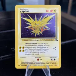 1999 Pokemon TCG Fossil Set Zapdos 15/62 Holo Rare Unlimited WOTC Vintage NM/LP - Image 1