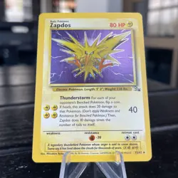 1999 Pokemon TCG Fossil Set Zapdos 15/62 Holo Rare Unlimited WOTC Vintage NM/LP - Image 2
