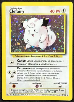 POKEMON~CLEFAIRY~5/102~HOLO~SET BASE~ITA~PL/PR - Image 1