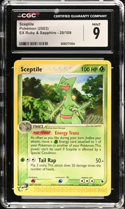 CGC 9 MINT Sceptile 20/109 EX Ruby Sapphire Rare Vintage 2003 Pokemon - Image 1