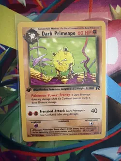 Dark Primeape 43/82 1st Edition Uncommon Team Rocket Pokemon Card LP - Image 1