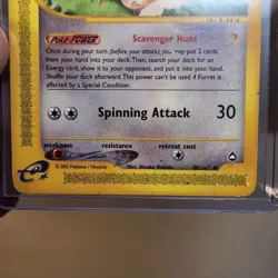 Pokemon Furret 48/147 Aquapolis e-Reader 2002 Uncommon Stage 1 Card WOTC - Image 3