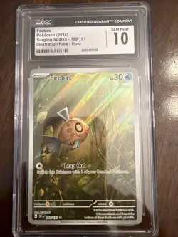 Pokemon Feebas 198/191 Illustration Rare Surging Sparks - CGC 10 - Image 1