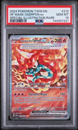 Pokemon Twilight MHF Mask Ogerpon ex Special Illustration Rare 212 PSA 10 GEM MT - Image 1