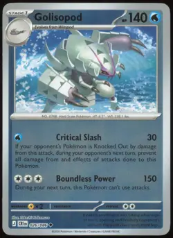 Golisopod 026/086 UC ME04: Chaos Rising Pokemon Reverse Holo NM - Image 1