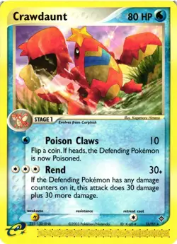 Pokemon TCG Crawdaunt EX Dragon 13/97 Regular Rare LP/MP - Image 1