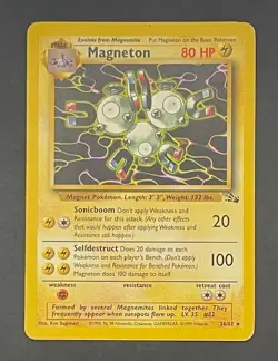 Pokemon Card Magneton 26/62 Fossil Non Holo - Moderately Played - Image 1