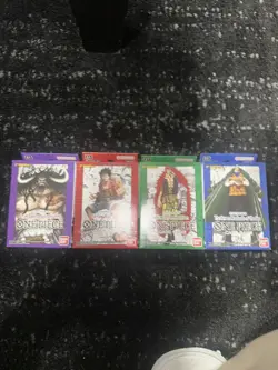 One Piece CCG Card Game 1st Edition Super Pre Release Starter Deck Set 1-4 - Image 1