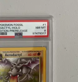 Aerodactyl 1st Edition RARE Prerelease POKEMON Card PSA 8 NM-MT FOSSIL Holo 1/62 - Image 2