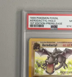 Aerodactyl 1st Edition RARE Prerelease POKEMON Card PSA 8 NM-MT FOSSIL Holo 1/62 - Image 5