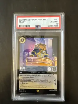 2023 Disney Lorcana Floodborn Beast Tragic Hero #173 Legendary Non-Foil PSA 10 - Image 1