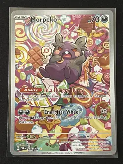 Pokemon TCG Paradox Rift Morpeko Illustration Rare Holo Card 206/182 - Image 1
