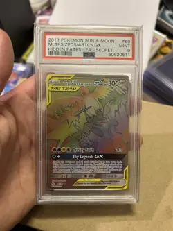 Pokemon TCG: Moltres/Zapdos/Articuno GX 2019 Hidden Fates #69/68 Secret, PSA 9 - Image 1