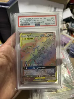 2019 Moltres Zapdos Articuno GX Pokemon Card 69/68 Hidden Fates Tag Team PSA 10 - Image 1