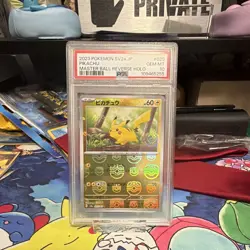 Pokemon 2023 SV2a 151 Pikachu 025/165 Master Ball Reverse Holo JP PSA 10 - Image 1