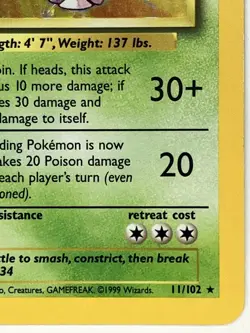 Nidoking LP 11/102 Unlimited Base Set Pokemon TCG Holo - Image 5