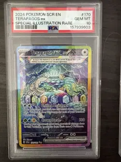 Pokemon Terapagos ex 170/142 Stellar Crown SV07 EN SIR Holo PSA 10 - Image 1