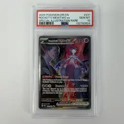 Team Rocket's Mewtwo ex 231 Pokemon Scarlet & Violet Destined Rivals SIR PSA 10 - Image 1