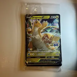 2022 Dragonite V SWSH235 Black Star SEALED PROMO Holo Pokemon Go Full Art - Image 1