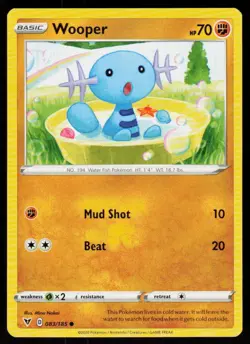 Wooper 083/185 Common Vivid Voltage Pokemon Near Mint - Image 1