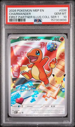 2026 POKEMON MEP EN-ME BLACK STAR PROMO #038 CHARMANDER PSA 10 - Image 1
