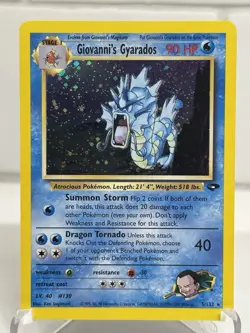 Pokemon TCG Giovanni’s Gyarados 2000 Gym Challenge Holo Rare #5/132 WOTC NM - Image 1