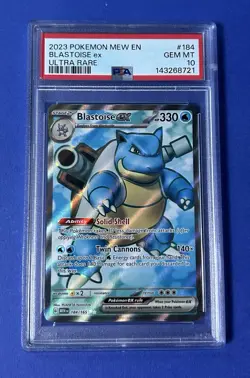 2023 Pokemon MEW EN Blastoise ex Ultra Rare #184 PSA 10 GEM MT - Image 1