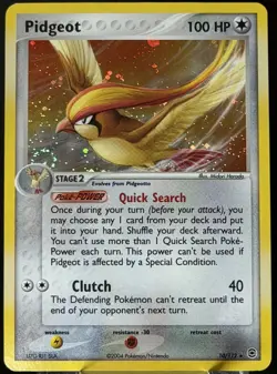 SWIRL 2004 Pokemon FireRed & LeafGreen Pidgeot 10/112 Holo Rare LP - Image 1