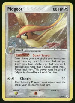 SWIRL 2004 Pokemon FireRed & LeafGreen Pidgeot 10/112 Holo Rare LP - Image 2